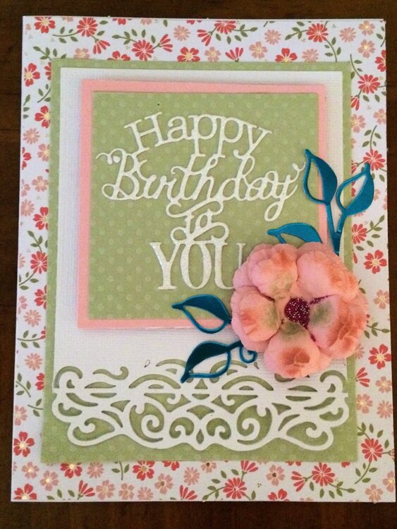 Pink and Green Birthday Card
