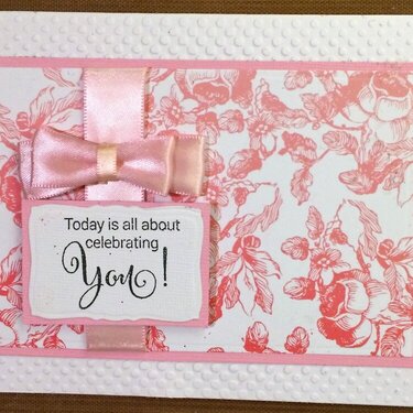 Pink Celebrate You Birthday Card