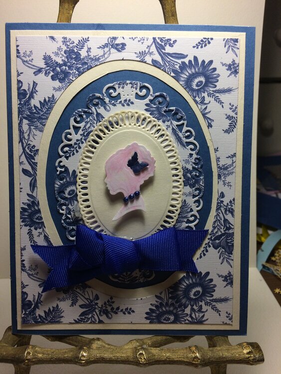 Blue and White Cameo