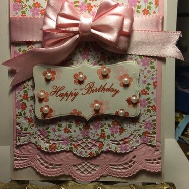 Birthday Card Pink Ruffles