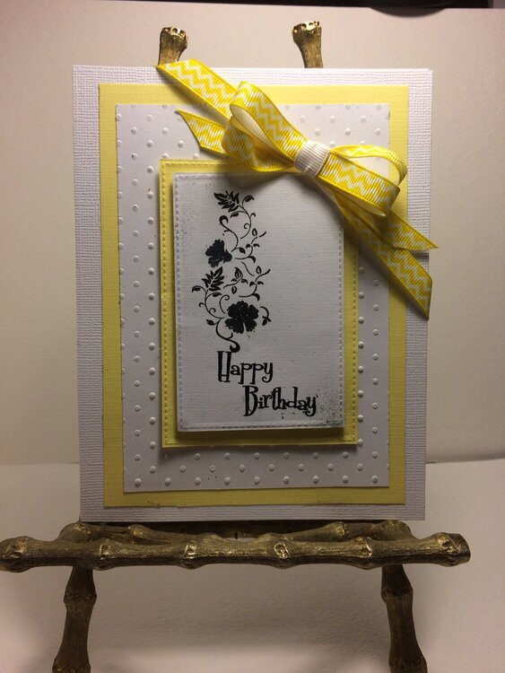 Yellow and white birthday card