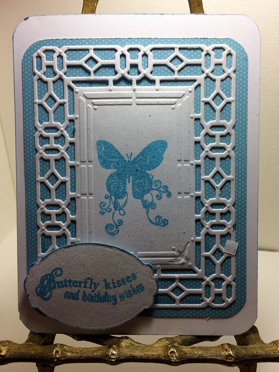 Birthday Card w/blue butterfly