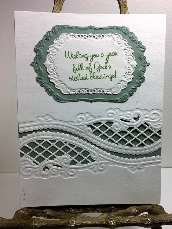 Green/White Birthday Cards with Inset
