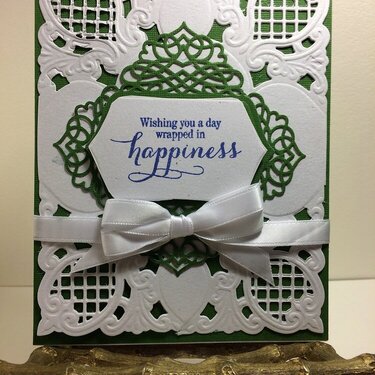 Green and White Birthday Card