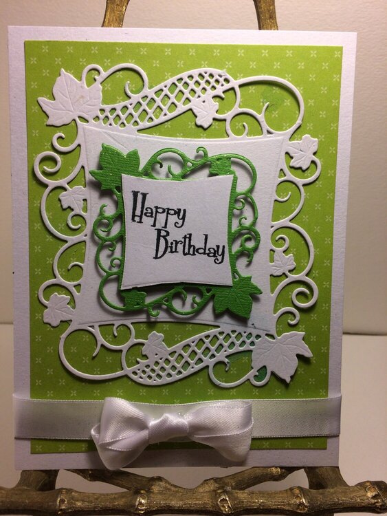 Birthday Card green/white