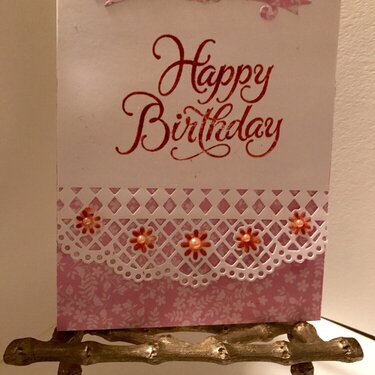 Pink/White Birthday Card