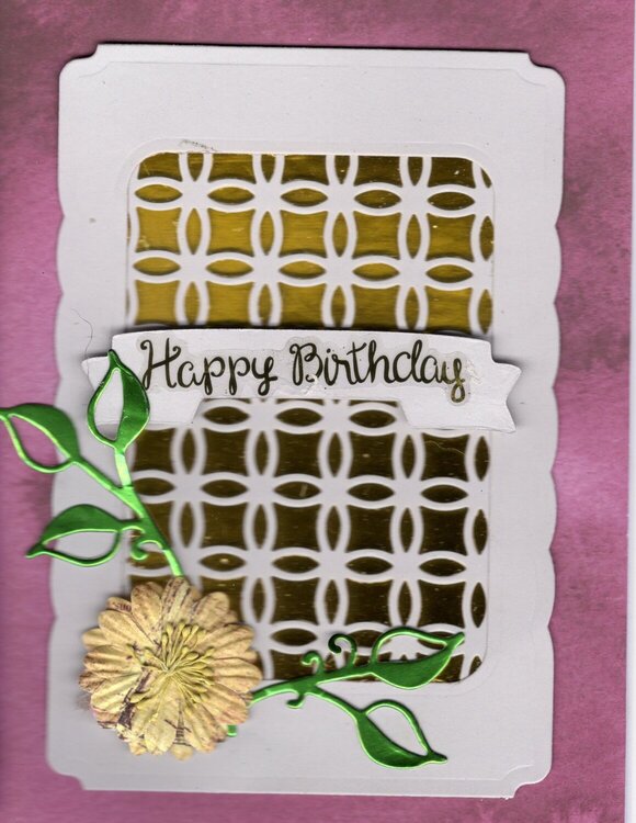 Gold and Purple Birthday Card