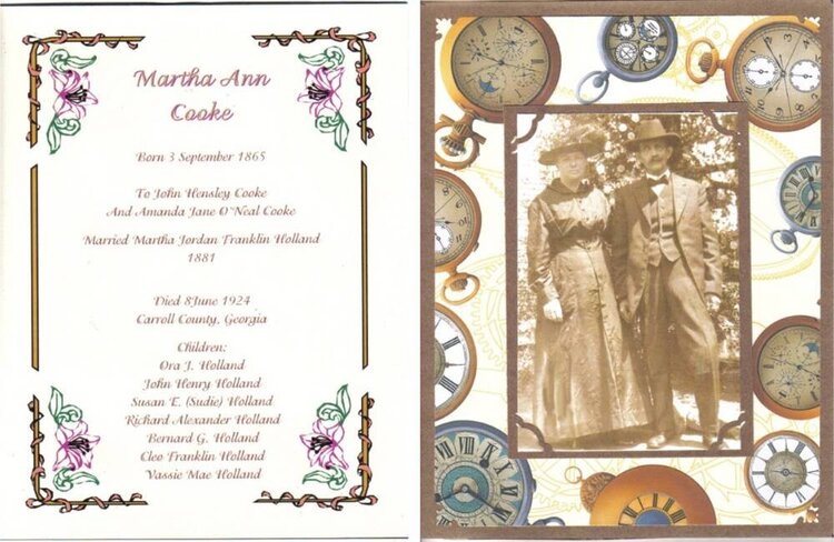 Holland Family Heritage - Martha Ann Cook Holland