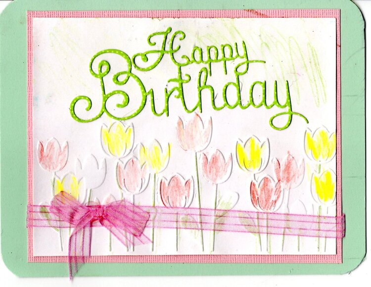 Pink and Green Birthday Card