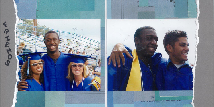 Son with friends at HS graduation - 2004