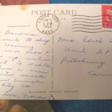 Postcard, postmarked 1954