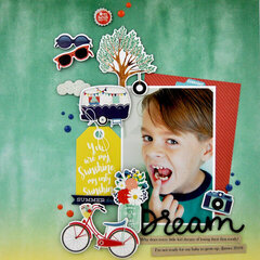 "Dream" Layout with Chipboard Stickers