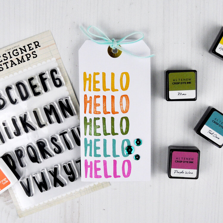 &quot;Hello&quot; Stamped Tag *Echo Park Paper*