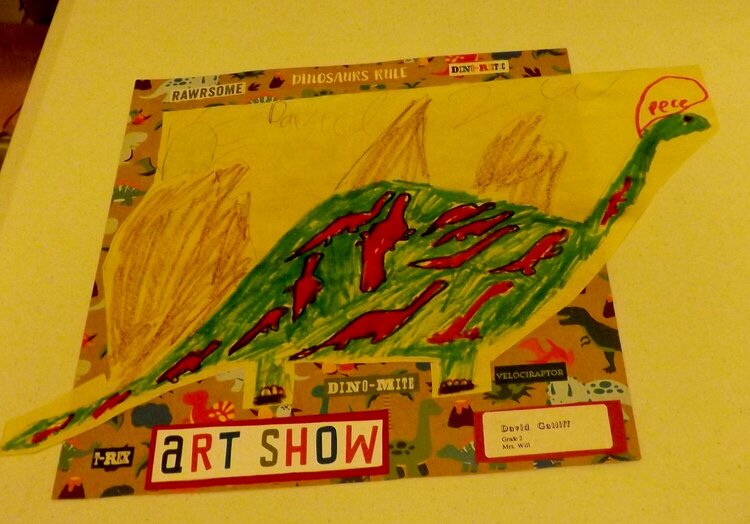 dinosaur from 2nd gr art show David Oct sports/play  10 share