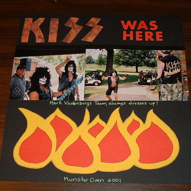 Kiss was here golf layout with fire paper pieicing.