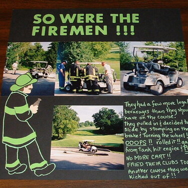 Golf  Layout with fireman  paper piecing by hand