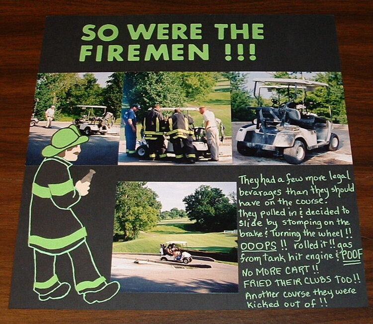 Golf  Layout with fireman  paper piecing by hand