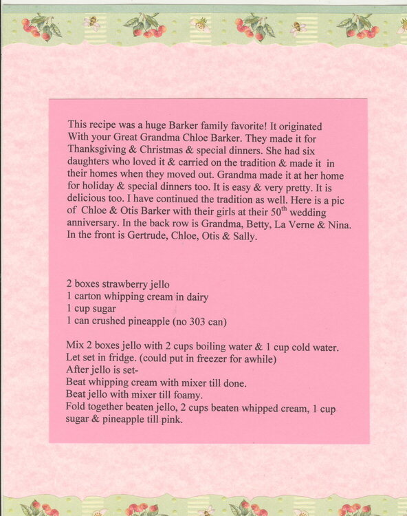 Pink Stuff  pg 2 Heritage Recipe Album