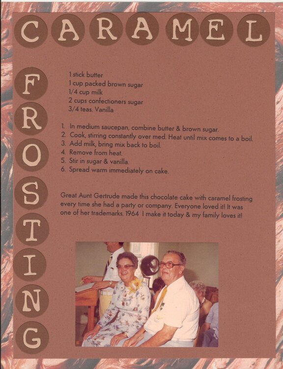 Caramel Frosting  Heritage Recipe Album