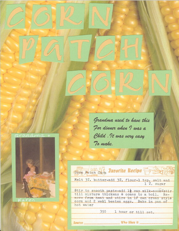Corn Patch Corn   Heritage Recipe Album