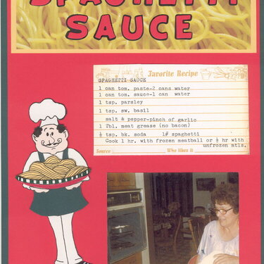 Spaghetti Sauce  pg 1 Heritage Recipe Album