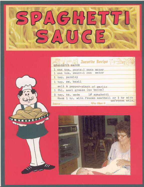 Spaghetti Sauce  pg 1 Heritage Recipe Album