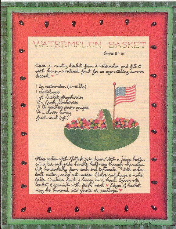 Watermelon Basket pg 1  Heritage Recipe Album