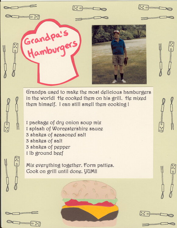 Grandpa&#039;s Hamburgers  Heritage Recipe Album