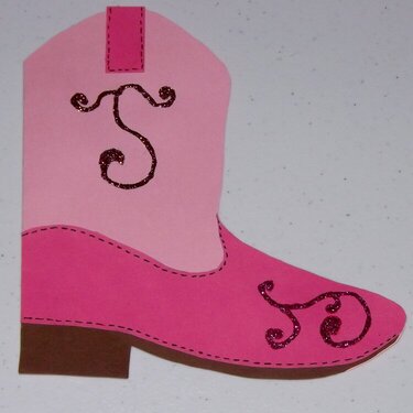 Cowgirl boot birthday card for my daughter