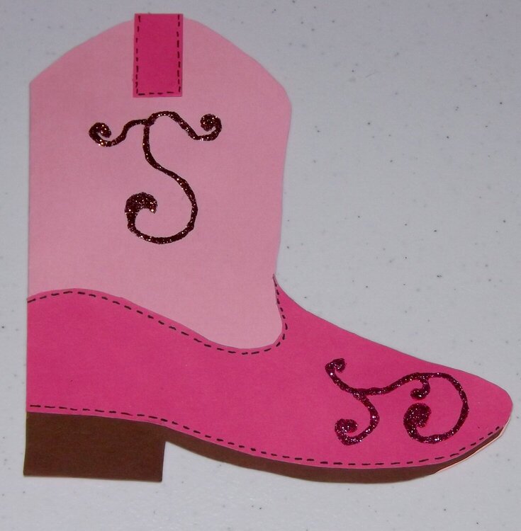Cowgirl boot birthday card for my daughter