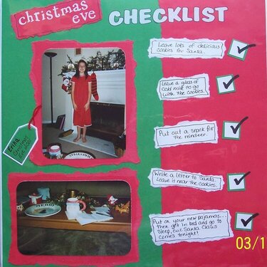 Christmas Eve checklist
