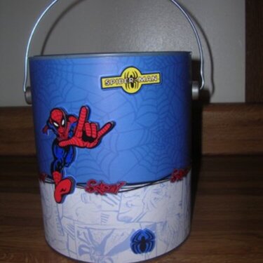 Spiderman altered paint can - front