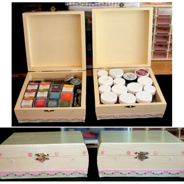 Matching storage boxes-Ink pad and embossing powder storage