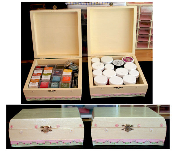 Matching storage boxes-Ink pad and embossing powder storage