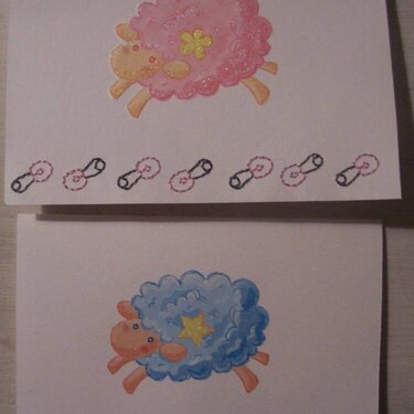 Stitched baby cards