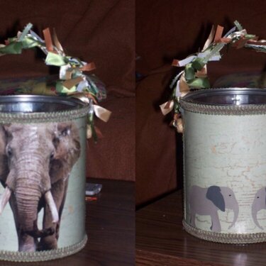 Altered Paint Can - Elephants