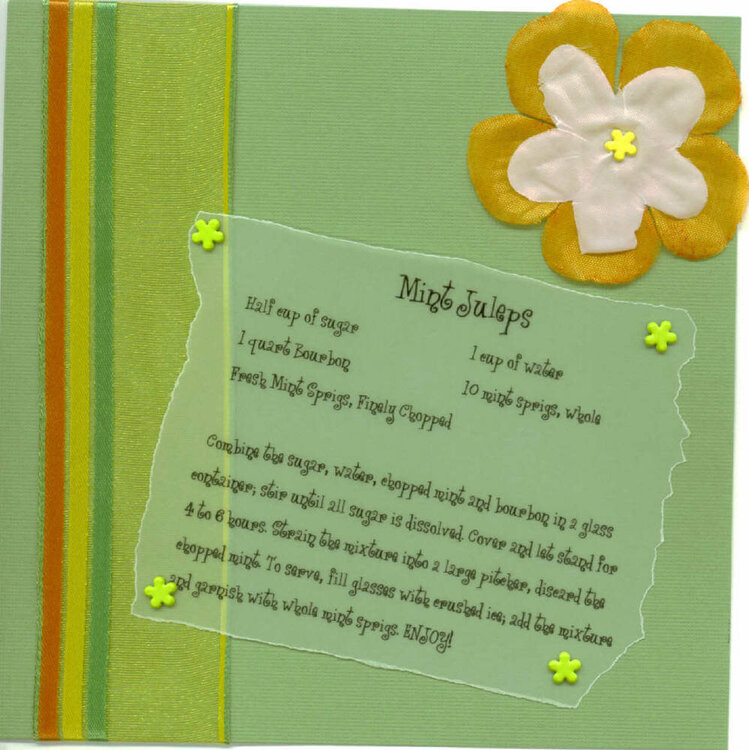 6x6 Mint Julep Recipe Layout