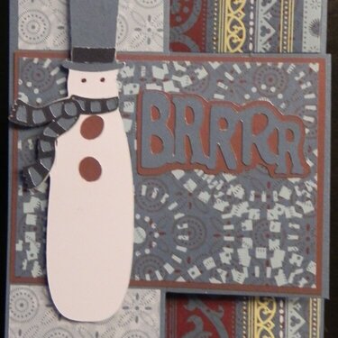 Tri -fold card Snowman (front)