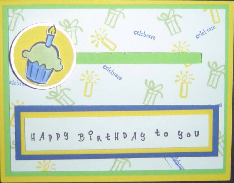 Happy Birthday cupcake twirl card 1