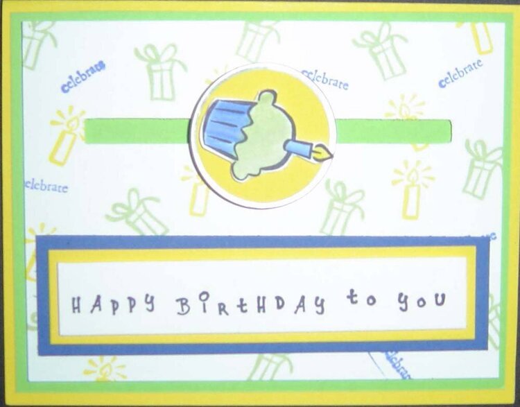 Happy Birthday cupcake twirl card 2