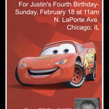 Cars Birthday Invitation