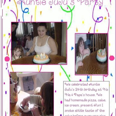 Kasey celebrating  Auntie JuJu&#039;s Birthday