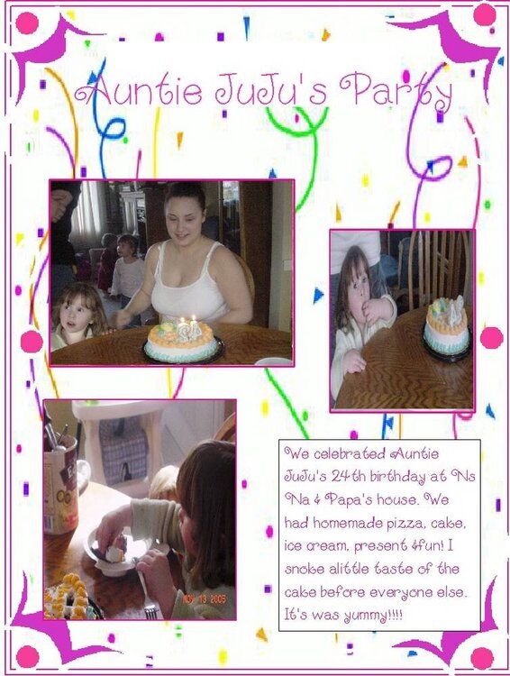 Kasey celebrating  Auntie JuJu&#039;s Birthday