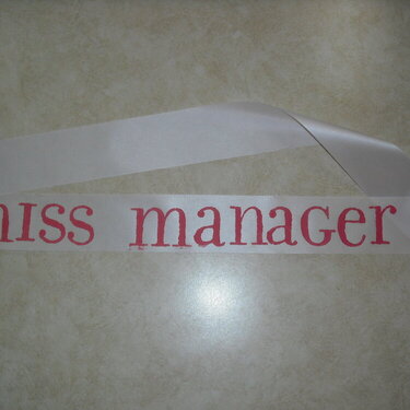 Miss Manger Sash