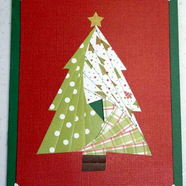 iris folding Christmas tree card