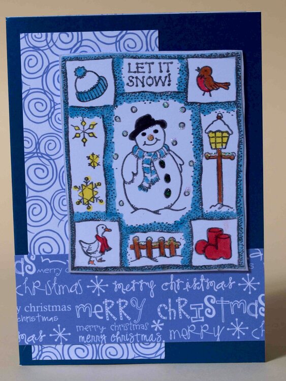 Front of snowman pop-out card