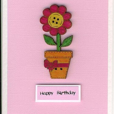 wooden flower happy birthday