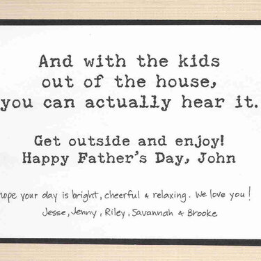 Father&#039;s Day Card - Inside Message