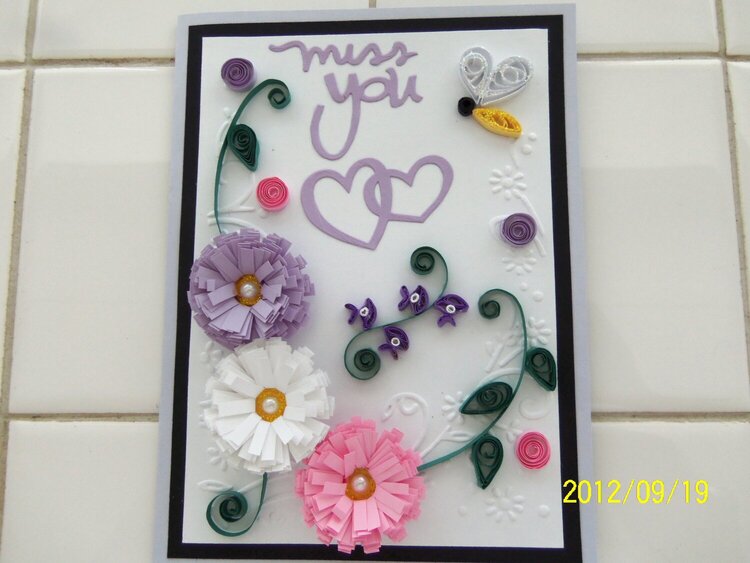 Quilled card for Erin 2012