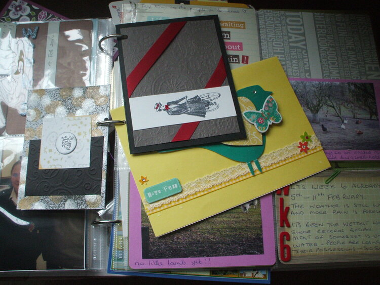 with cards that I received this week ( from other crafters)